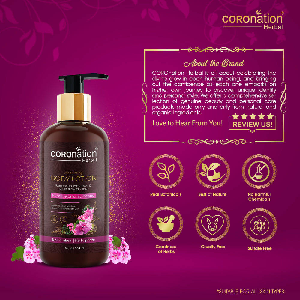 Coronation Herbal Rose Geranium Enriched Body Lotion - Distacart