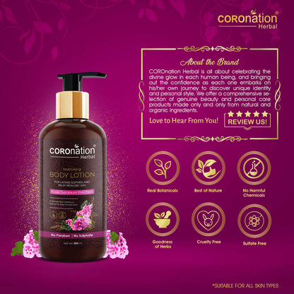 Coronation Herbal Rose Geranium Enriched Body Lotion - Distacart