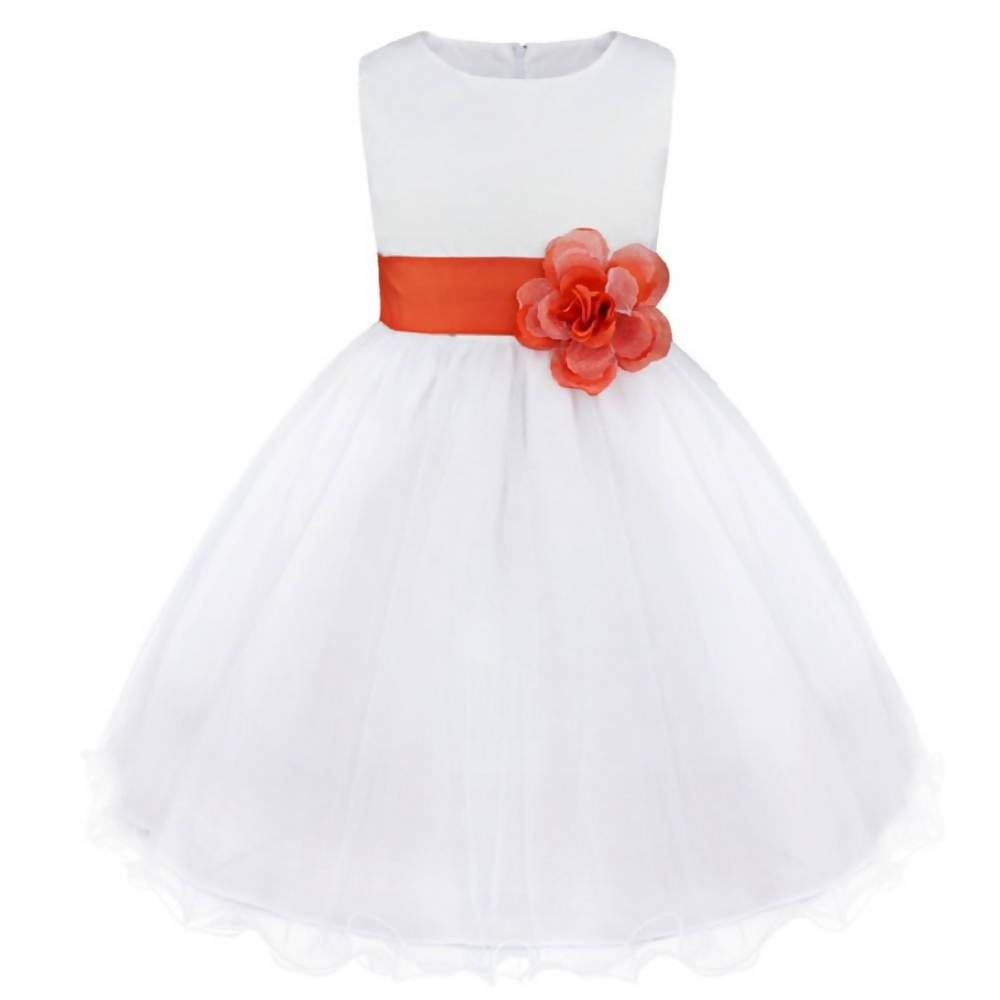 Asmaani Baby Girl's White Color Satin A-Line Maxi Full Length Dress (AS-DRESS_22054) - Distacart