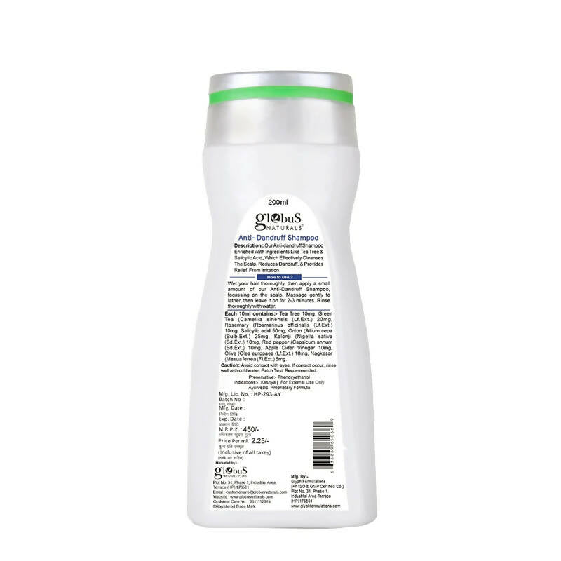 Globus Naturals Herbal Anti Dandruff Shampoo - Distacart