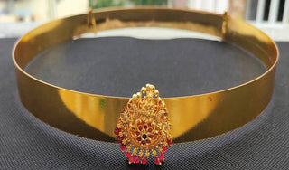 Plain Gold Plated Hip belt with Temple Pendant