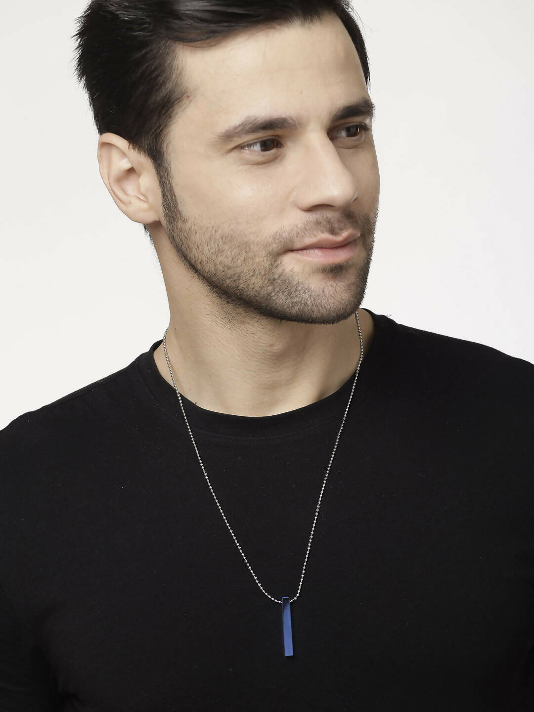 NVR Men Blue Plated Geomatric Pendent With Chain - Distacart