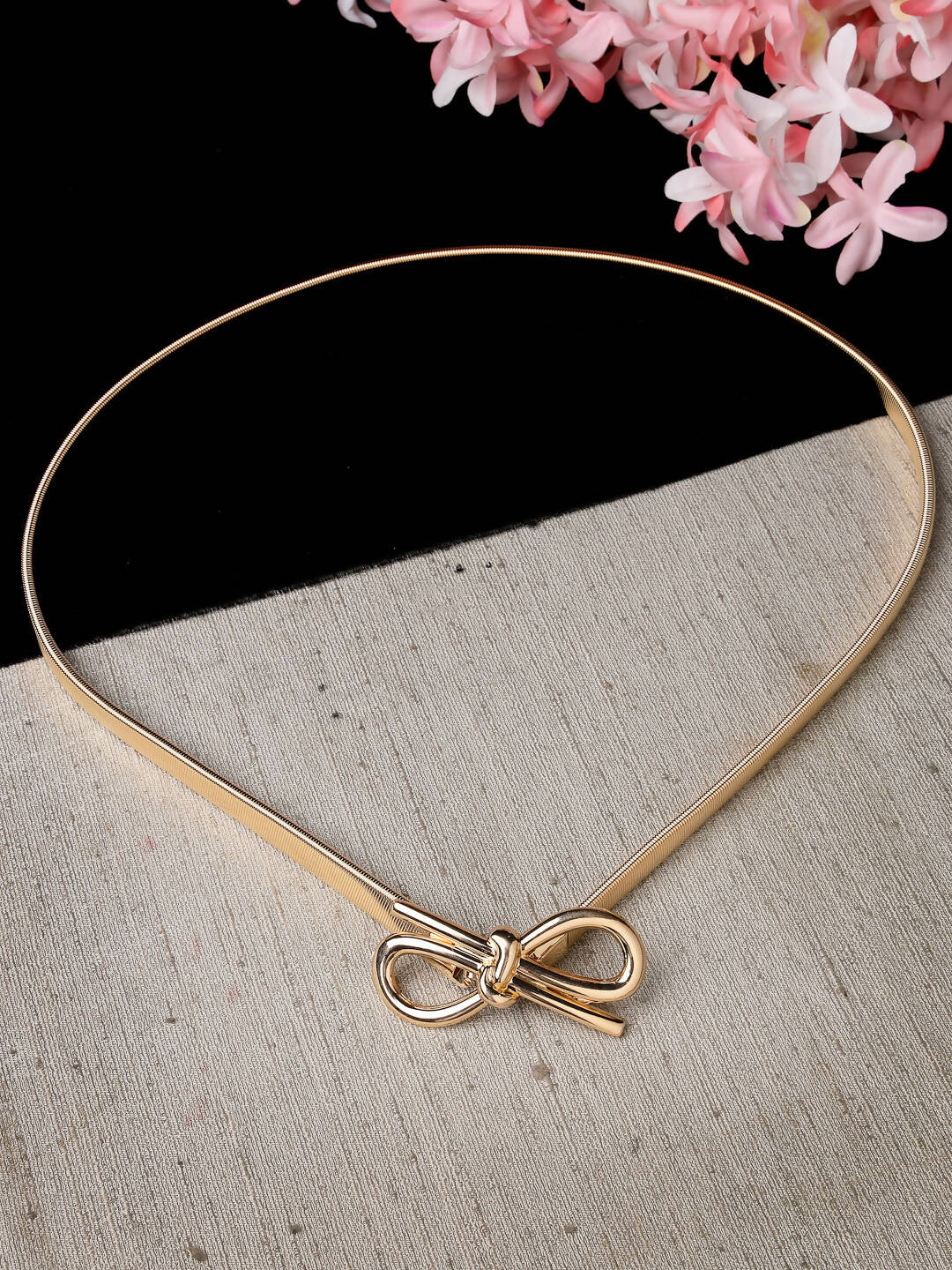 NVR Women Circular Gold Plated Stretchable Metal Belt - Distacart