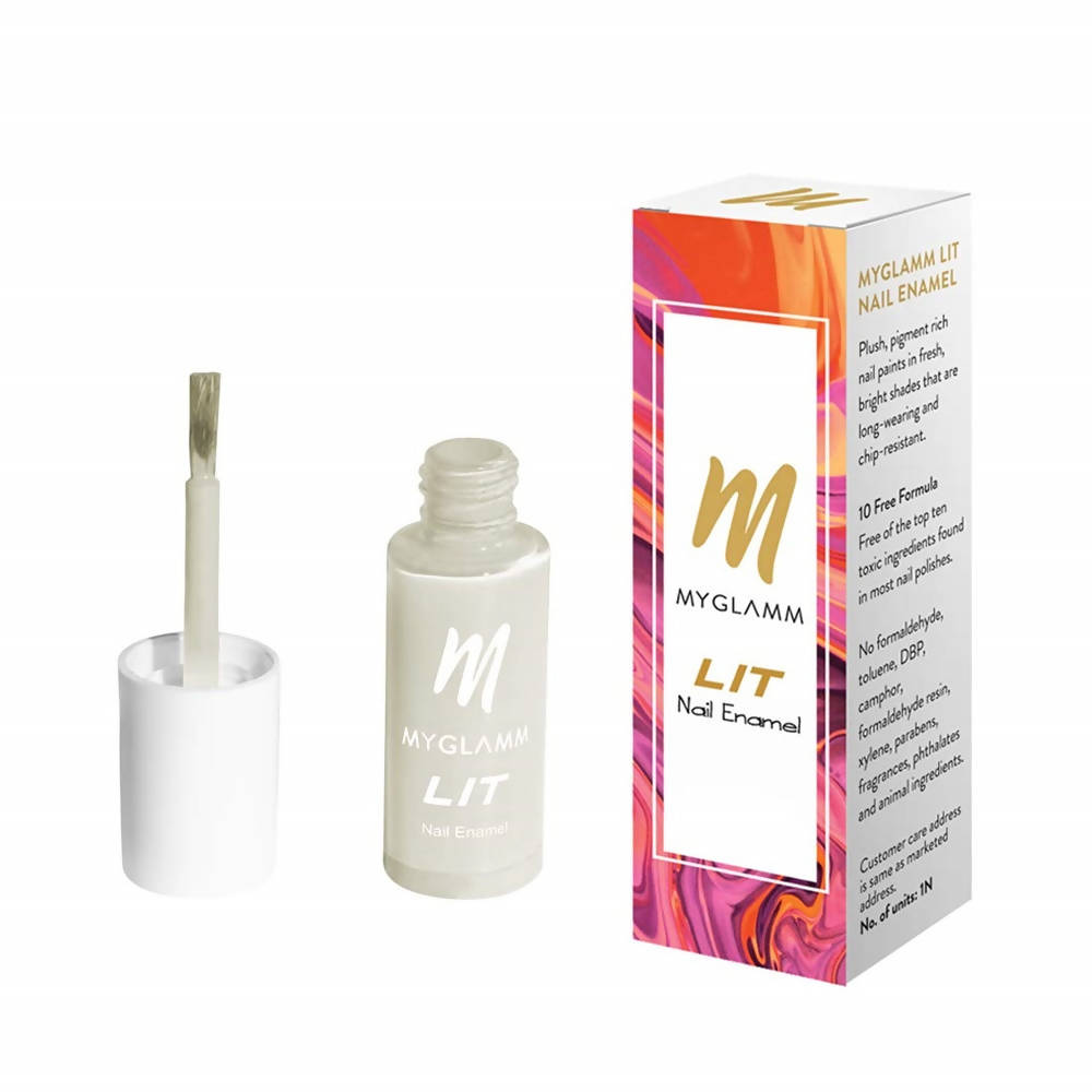 Myglamm LIT Nail Paint - Groundwork - Transparent Base Coat (7 Ml) - Distacart