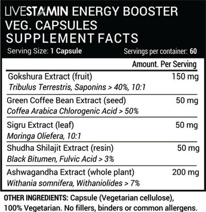 Livestamin Energy Booster Capsules - Distacart