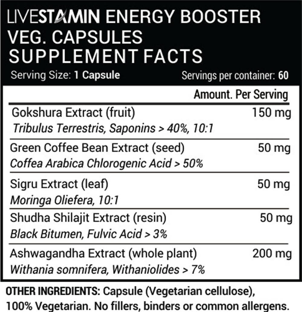 Livestamin Energy Booster Capsules - Distacart