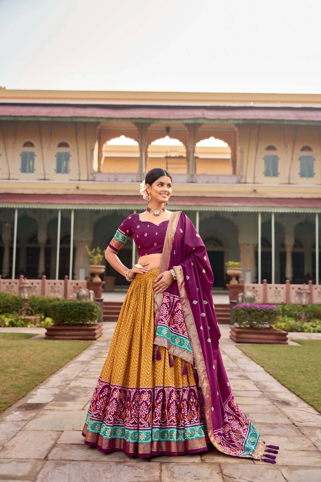 Designer Lehenga Choli for Women Indian Wedding Lehenga Choli by Infinity Export - Mustard - Distacart
