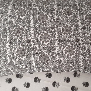 The Decor Nook Grey Booti & Floral Pattern Bedsheet 