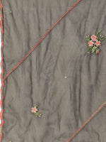 Thumbnail for Black Embroidered Chinon Straight Kurta With Trouser & Dupatta - Salimar - Distacart