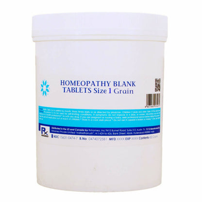 Rx Homeo Blank Tablets Size 1 Grain - Distacart