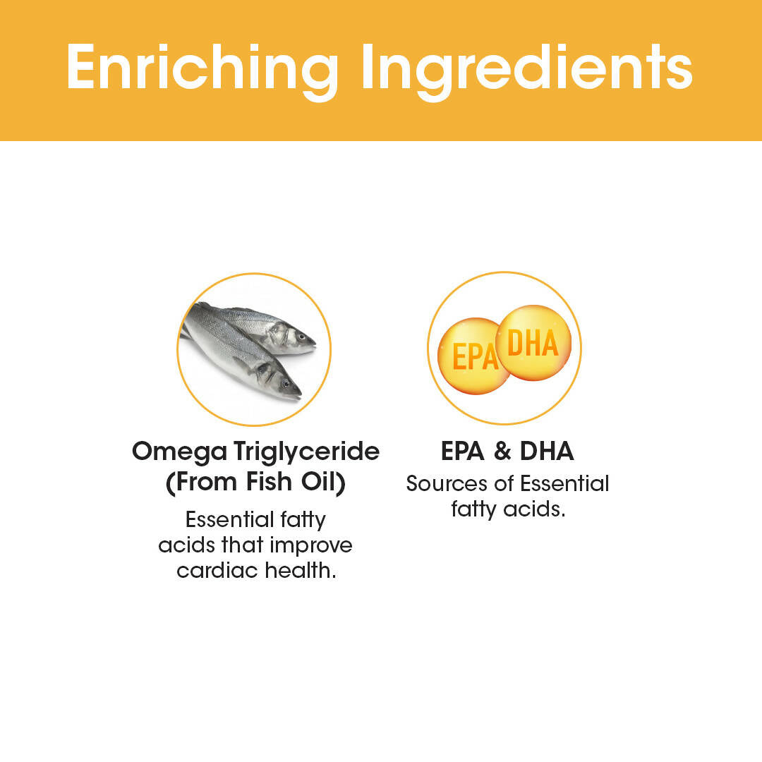 TAC - The Ayurveda Co. Omega 3 Fish Oil Soft Gel Capsules - Distacart