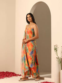 Thumbnail for Pomcha Jaipur Orange Gul-Rangbirangi Suit Set - Distacart