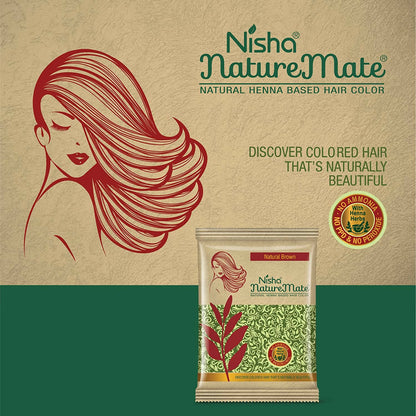 Nisha Nature Mate Henna Based Hair Natural Brown Color - Distacart
