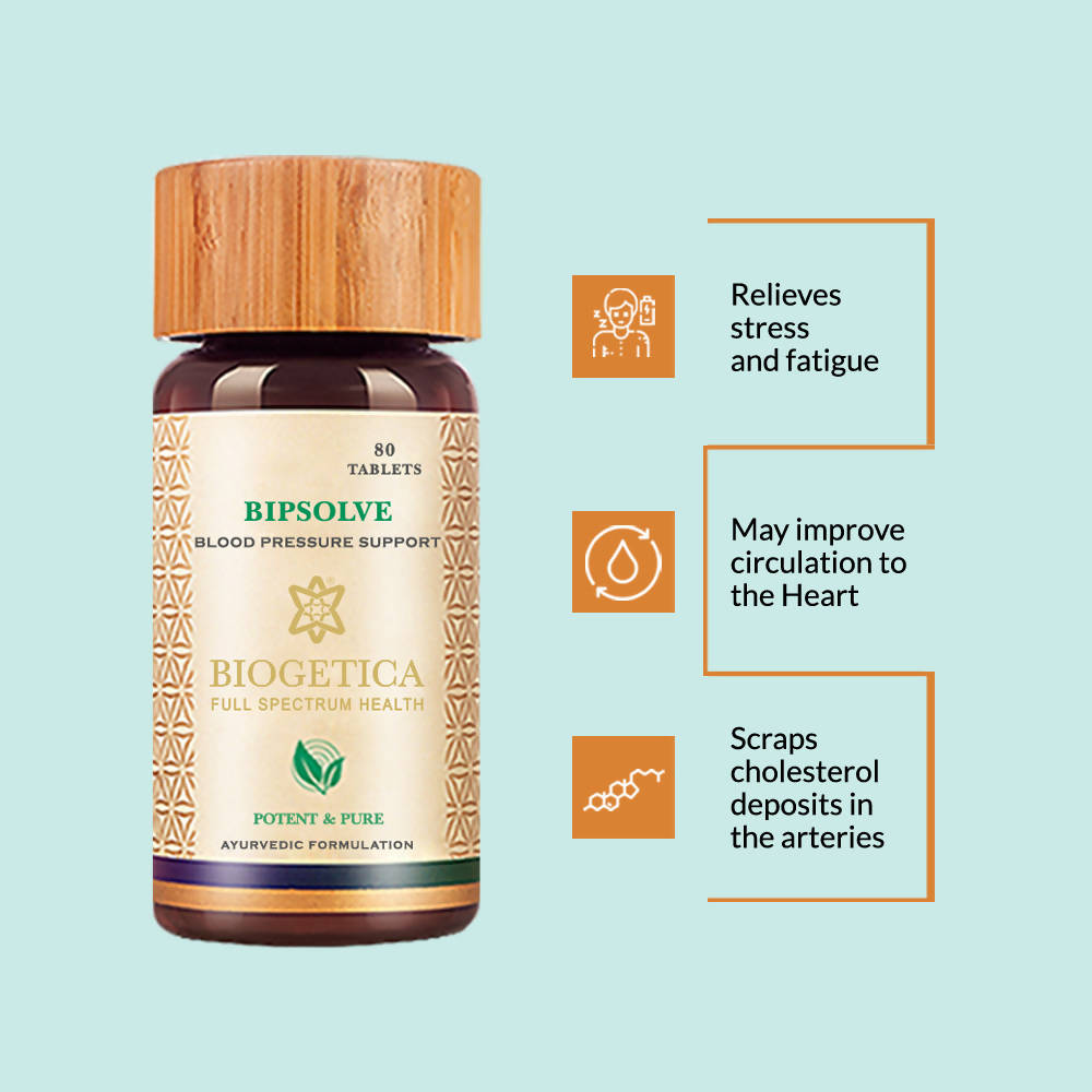 Biogetica Bipsolve (Blood Pressure Support) 80 Tablets - Distacart