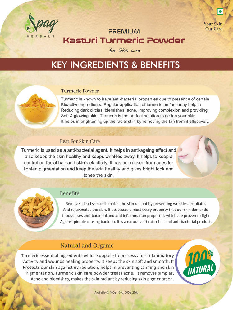 Spag Herbals Premium Kasturi Turmeric Powder - Distacart