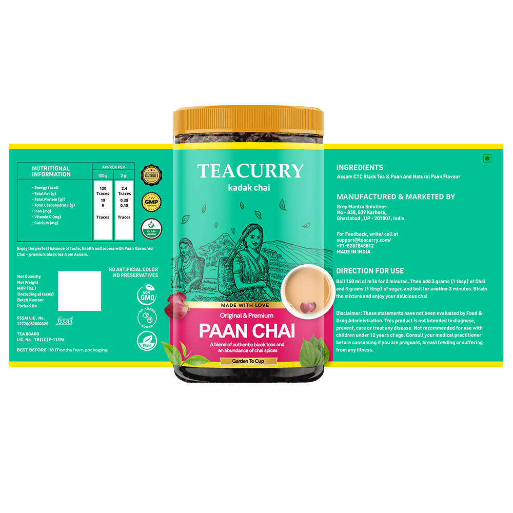 Teacurry Paan Chai Powder - Distacart