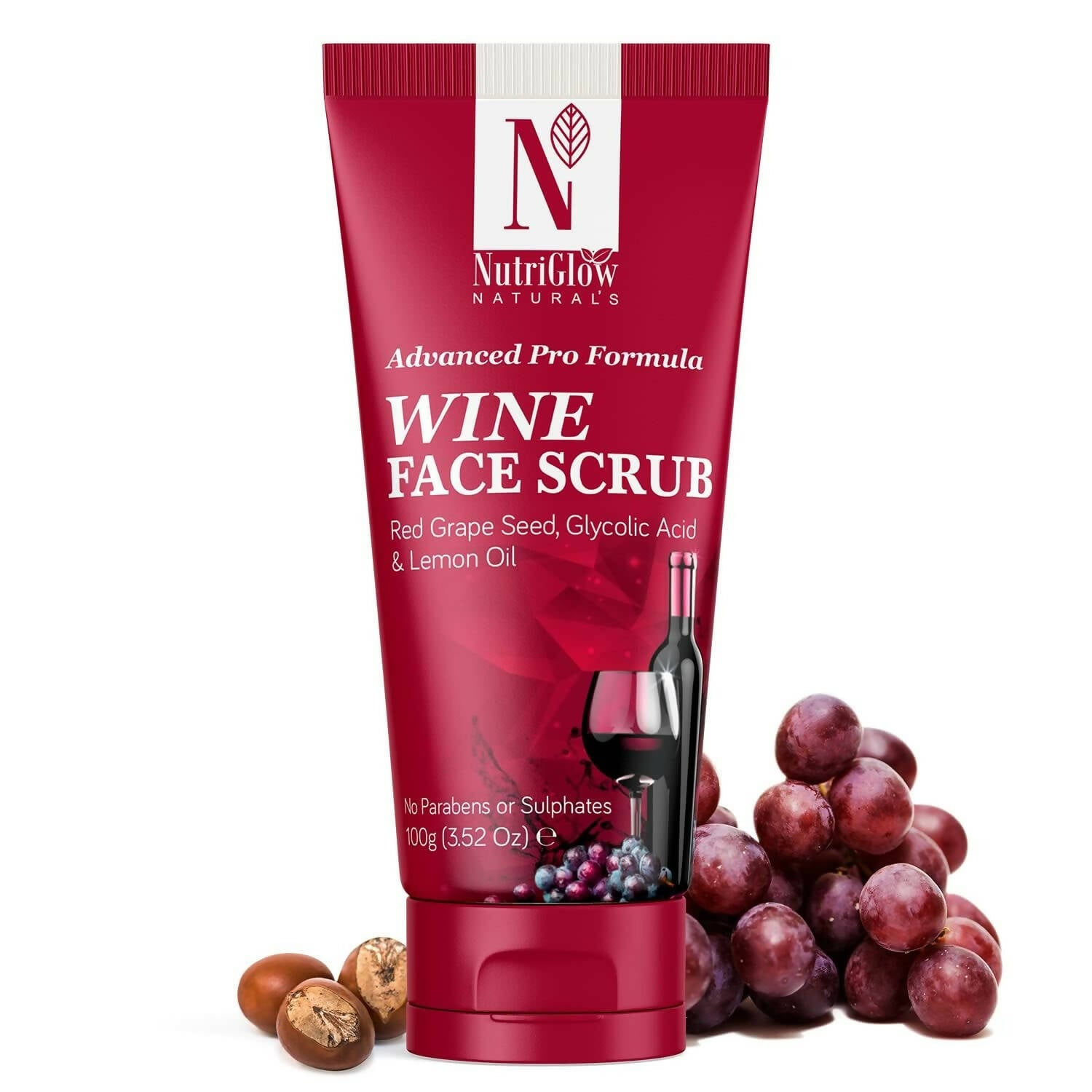 NutriGlow NATURAL'S Advanced Pro Formula Wine Face Scrub - Distacart