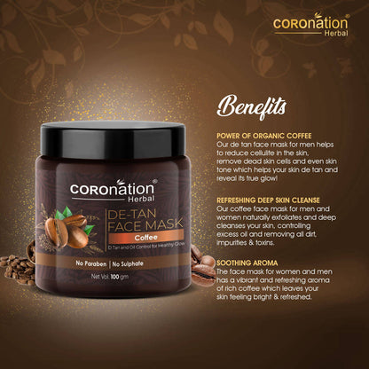 Coronation Herbal Coffee De-Tan Face Mask - Distacart