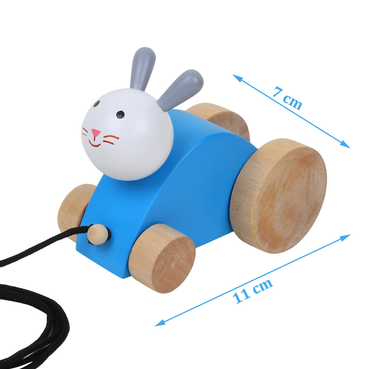 Matoyi Wobbly Panda & Blue Rabbit Pull Along & Maraca For Kids - Distacart