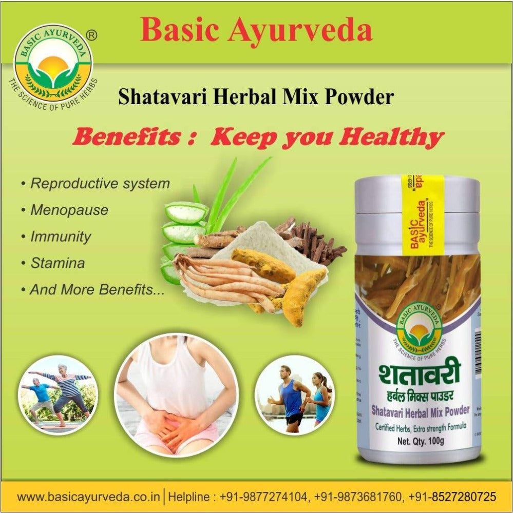 Basic Ayurveda Shatavari Herbal Mix Powder Benefits