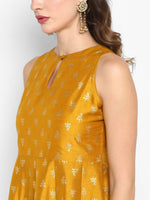 Thumbnail for Janasya Mustard Yellow Printed Kurta with Palazzos & Dupatta - Distacart