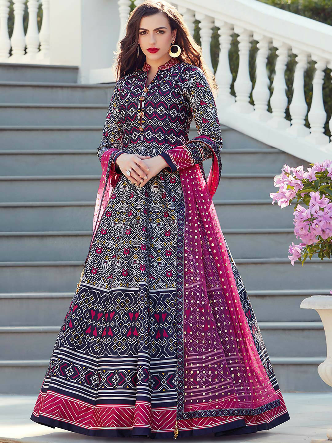 Partywear Designer Dark Blue Heavy Soft Killer Silk Salwar Suit - Anbazaar - Distacart