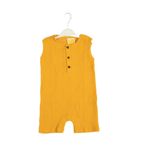 Sunshine Baby Cute Organic Muslin Cotton Sleeveless Knee Length Rompers - Yellow - Distacart