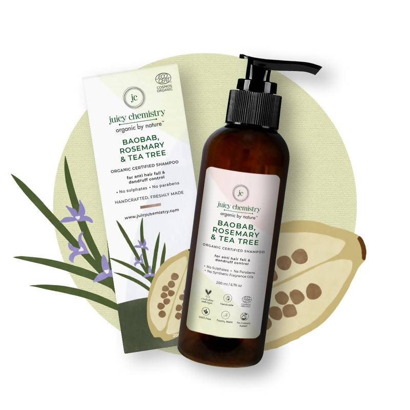 Juicy Chemistry Baobab Rosemary & Tea Tree Organic Shampoo - Distacart