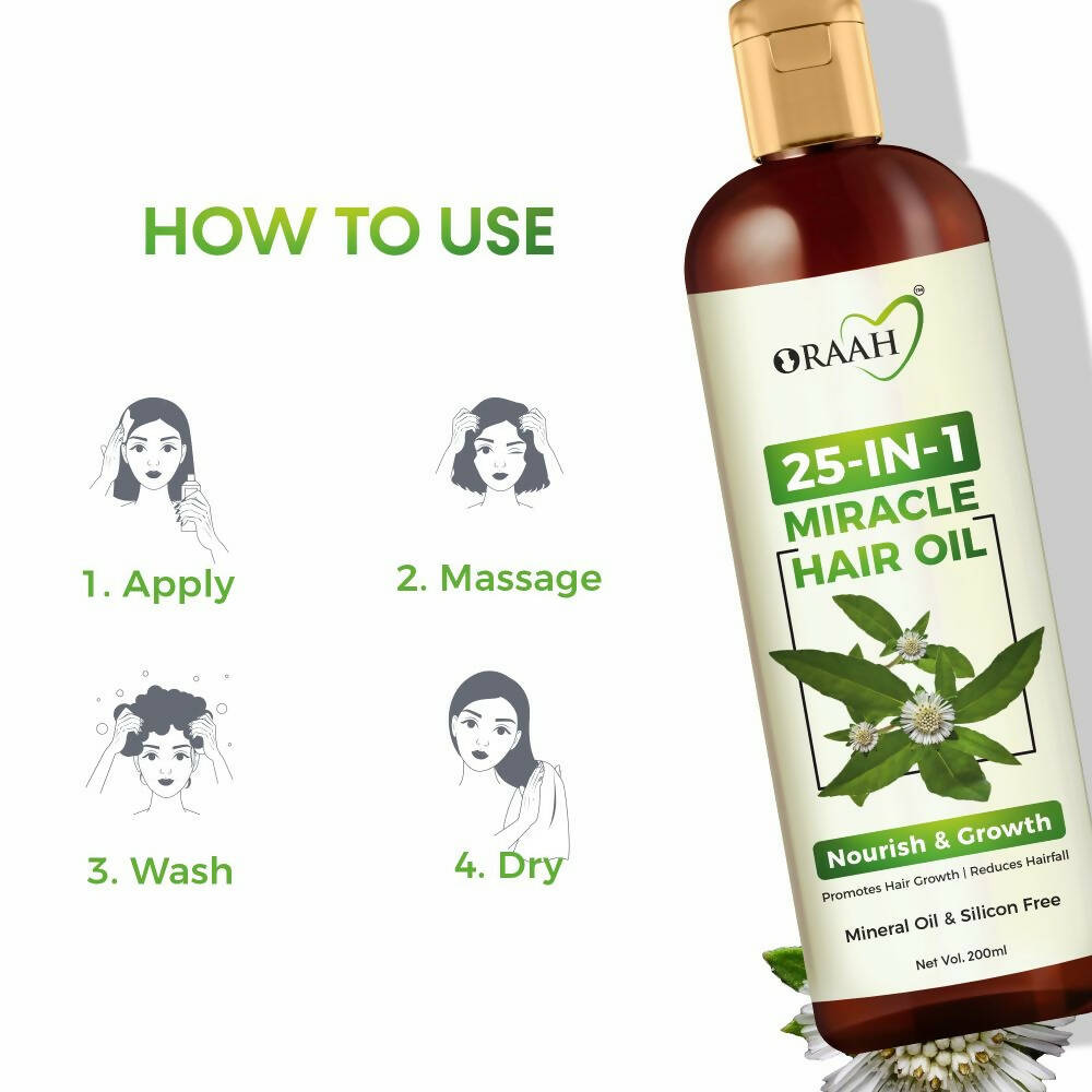 Oraah Beauty Care Combo (Hair Oil + Hair Mask + Glow Face Mask) - Distacart