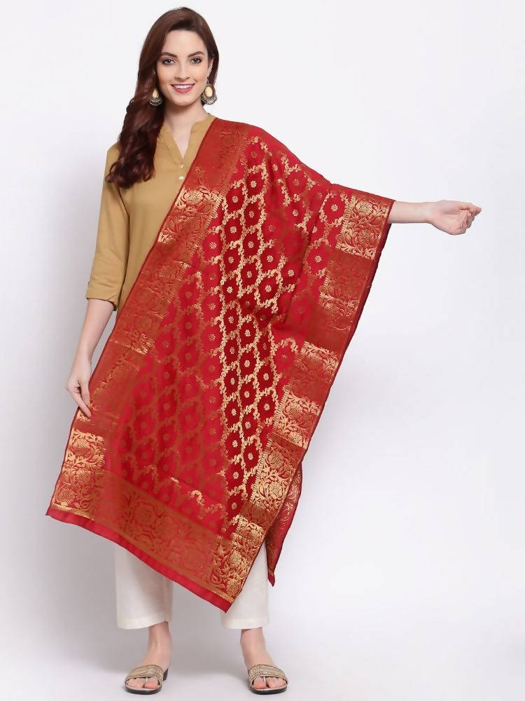 Myshka Women's Multi Cotton Silk Printed Casual Dupatta