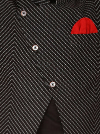Thumbnail for Lil Drama Boys Kurta Pyjama With Jacket Set - Black - Distacart