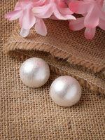 Thumbnail for NVR Women's White Color Circular Moon Stud Earrings - Distacart
