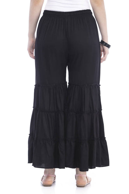 Mominos Fashion Reyon Cotton Black Palazzo - Distacart