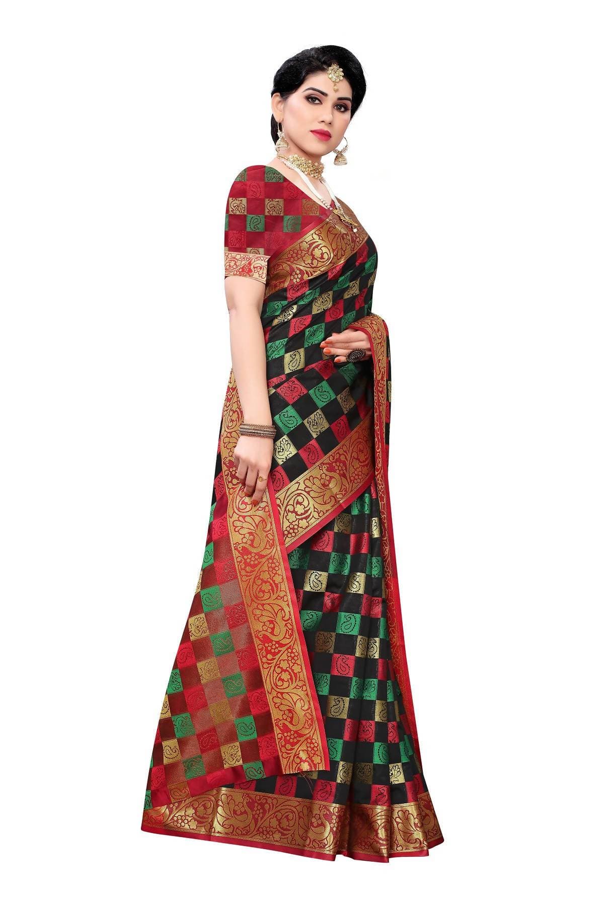 Vamika Banarasi Jaquard Traditional Black Weaving Saree