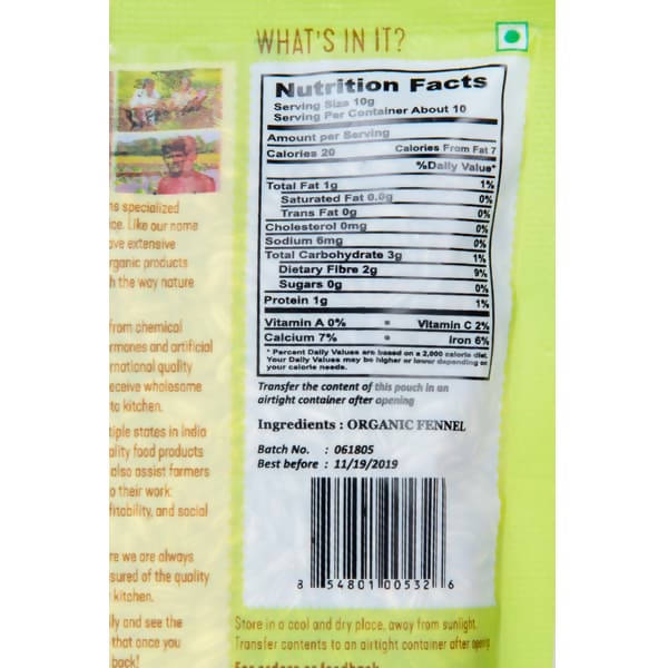 Organic Shastra Fennel Seeds - Distacart