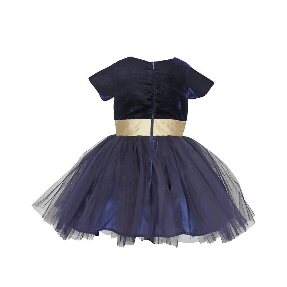 Asmaani Baby Girl's Blue Color Satin Midi Length Frock (AS-DRESS_22010) - Distacart