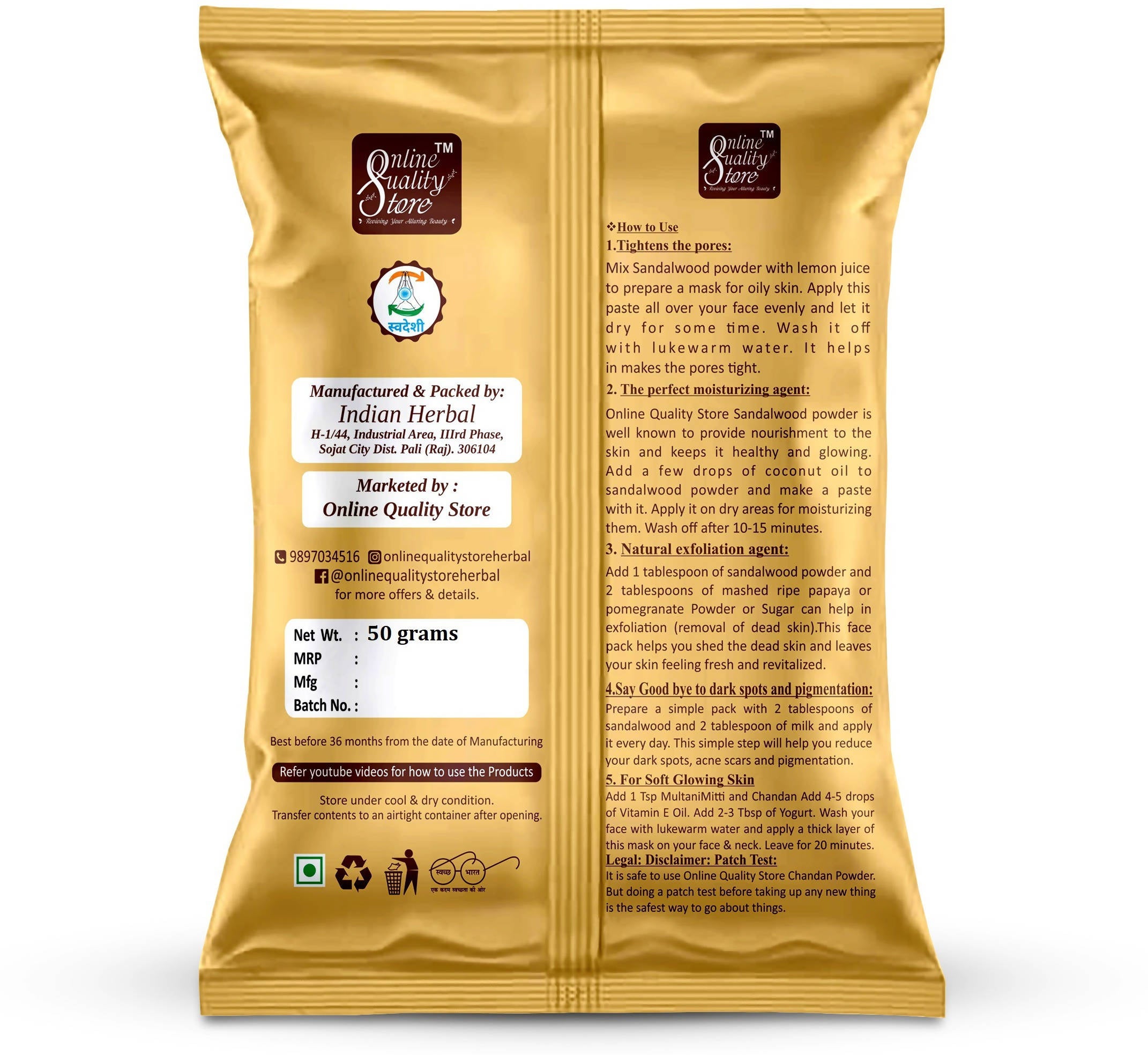 Online Quality Store Face Pack Powder Combo - Distacart