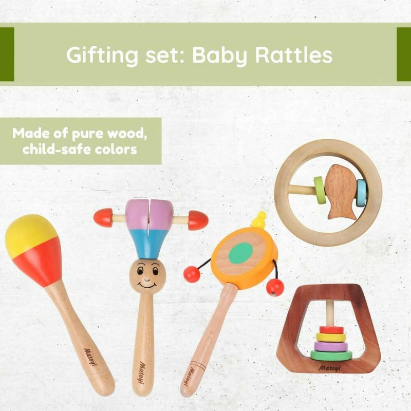 Matoyi Gifting Set – Wooden Baby Rattles - Distacart