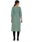 Thumbnail for Kanoor Women's Green cotton straight kurti