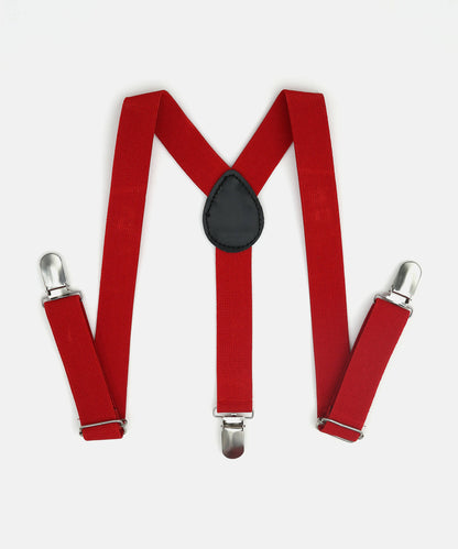 Manet Boys Solid Suspenders - Red - Distacart