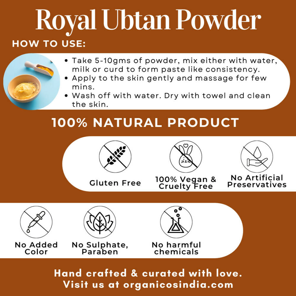 Organicos Royal Ubtan Powder - Distacart