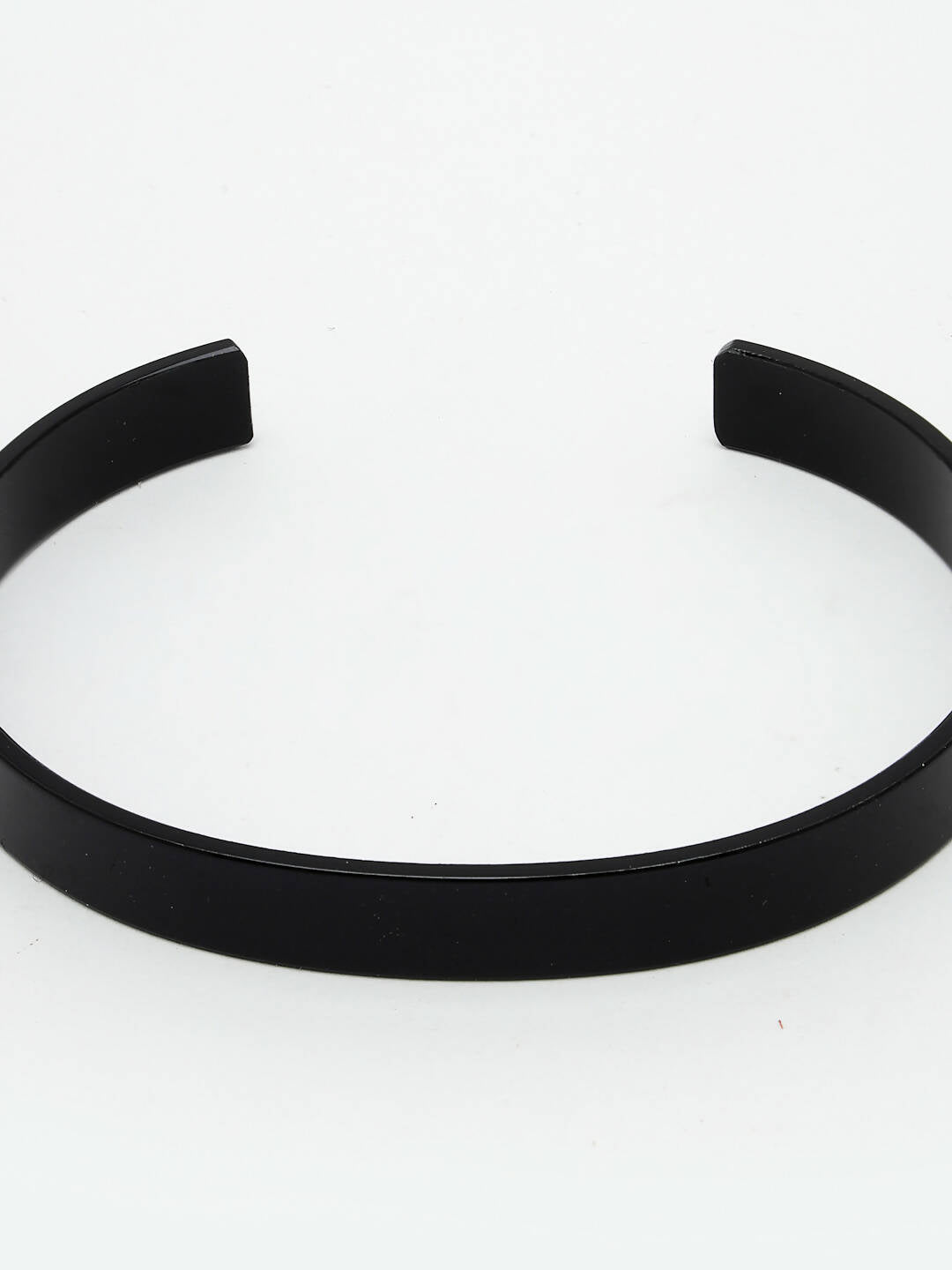 NVR Men Black Rhodium-Plated Stainless Steel Cuff Bracelet - Distacart