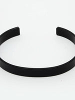 Thumbnail for NVR Men Black Rhodium-Plated Stainless Steel Cuff Bracelet - Distacart