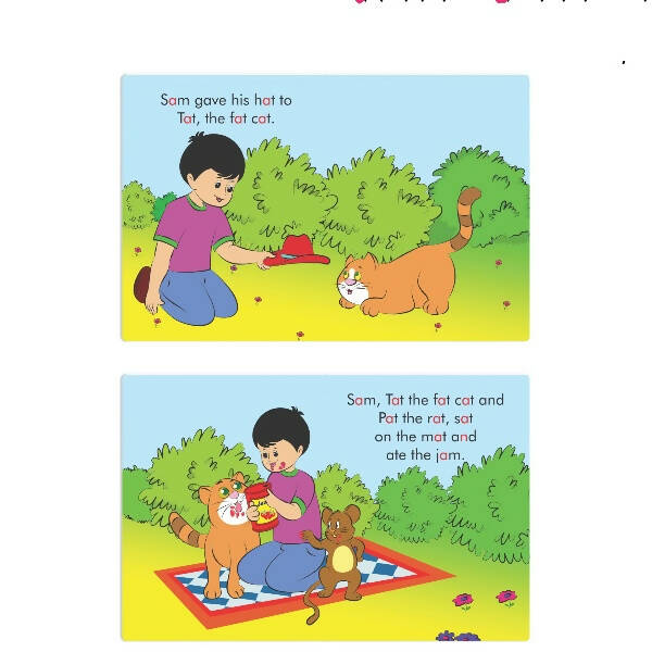 Jolly Kids Large Print Read With Happy Phonics Stories Books Set of 6| Early Year Reading Book| Vowel Sounds Stories Books Ages 3-8 Years - Distacart