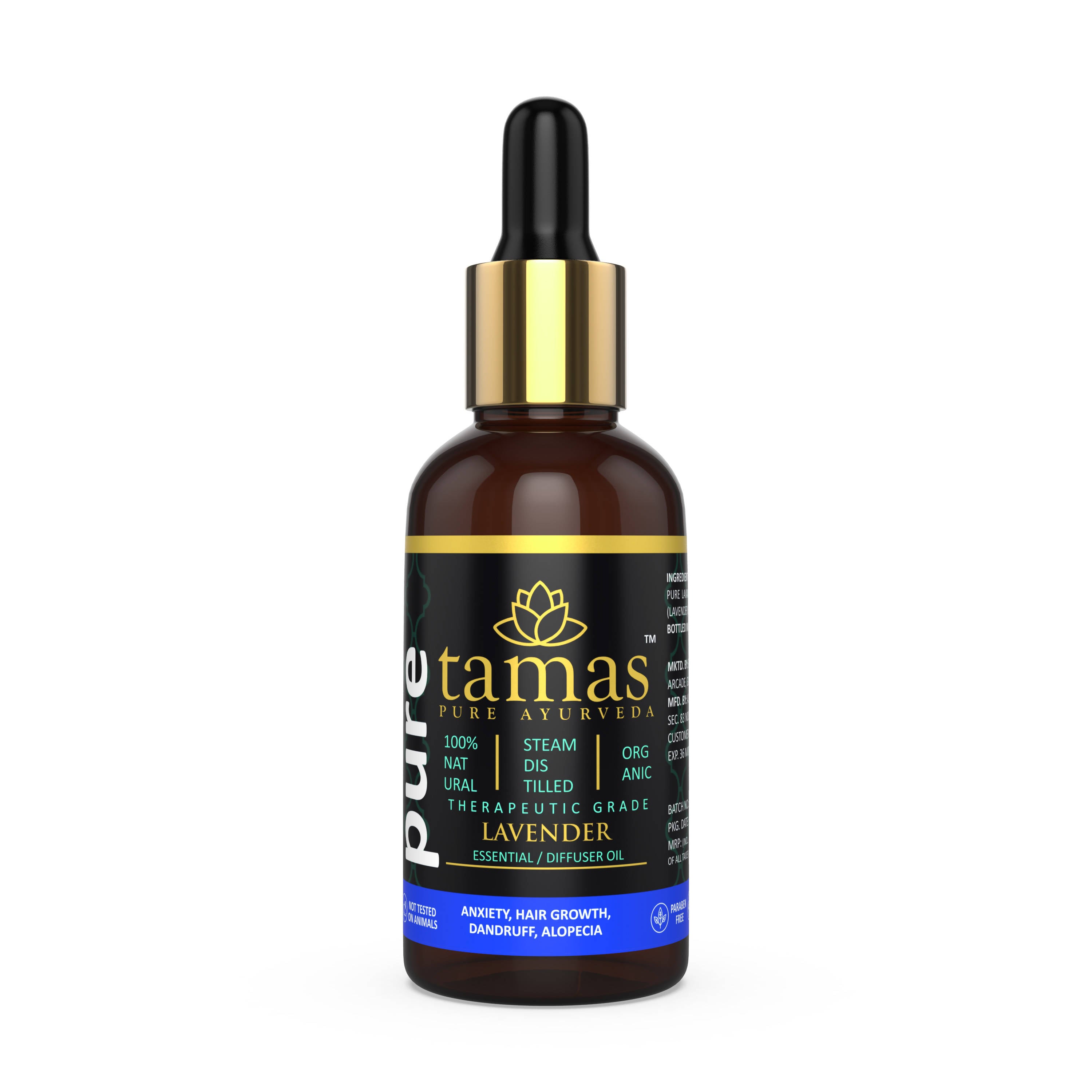 Tamas Pure Ayurveda 100% Organic Lavender Essential Oil India - USDA Certified Organic - Distacart