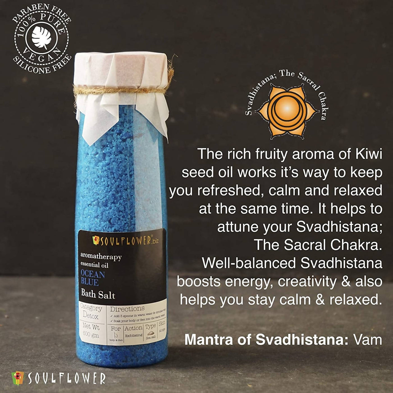 Soulflower Aromatherapy Essential Oil Ocean Blue Bath Salt Online