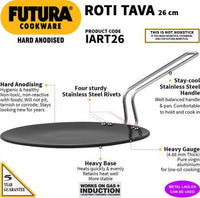 Thumbnail for Hawkins Futura Hard Anodised Roti Tava 26 cm Diameter (IART26) - Distacart