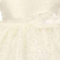 Thumbnail for Asmaani Baby Girl's Off-White Colour Satin A-Line Maxi Full Length Dress (AS-DRESS_22160) - Distacart