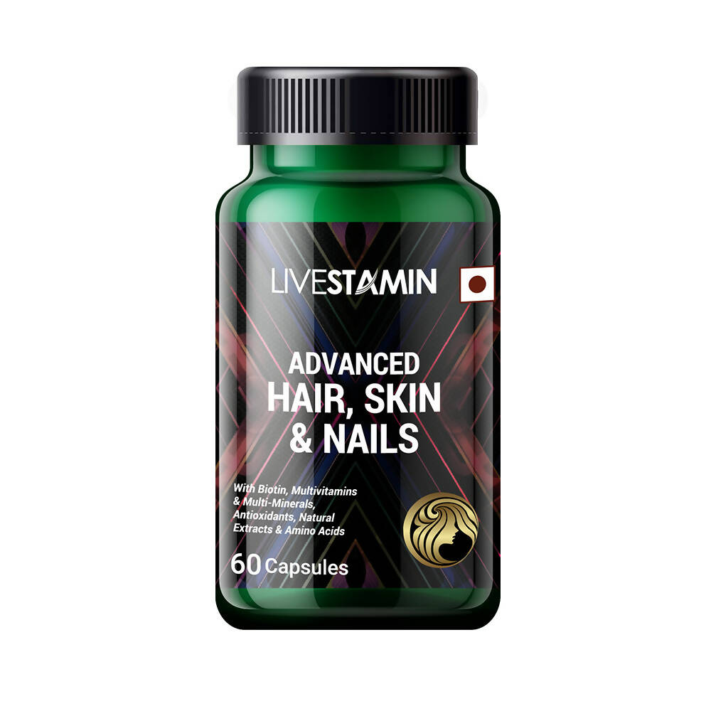 Livestamin Advanced Hair, Skin & Nails Capsules - Distacart
