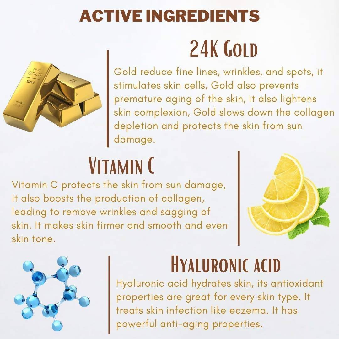 Aegte 24K Gold Vitamin C Serum (With Collagen Booster) benefits
